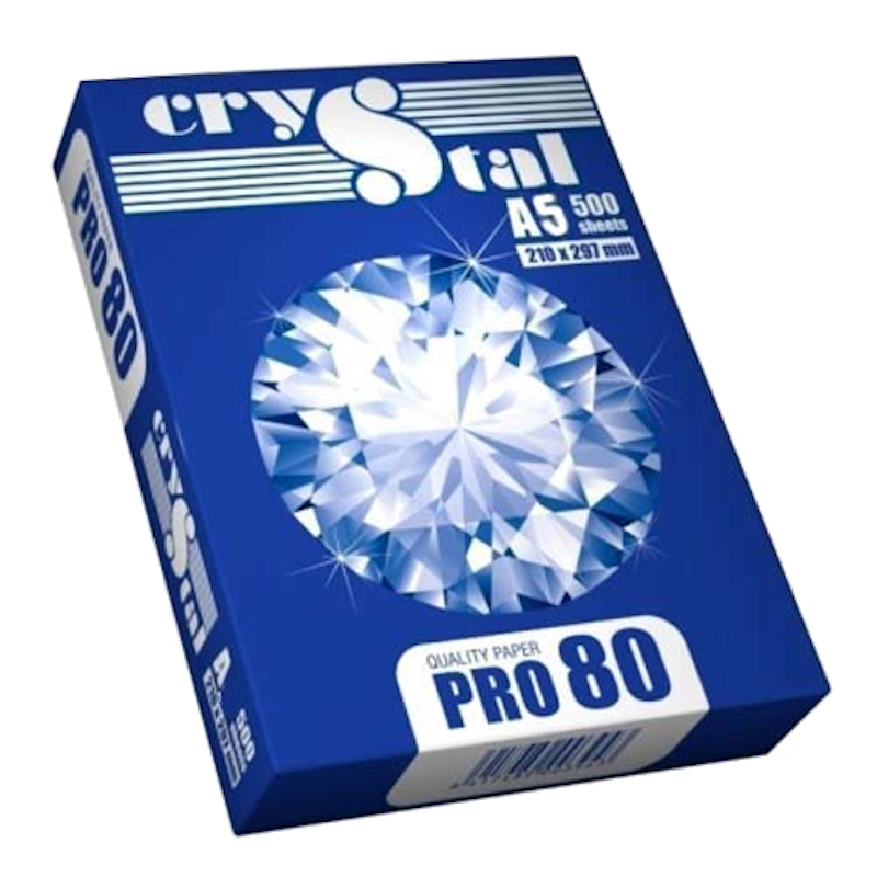 Папір для друку CRYSTAL Pro A5, 80 г/м2, 500 арк., білий